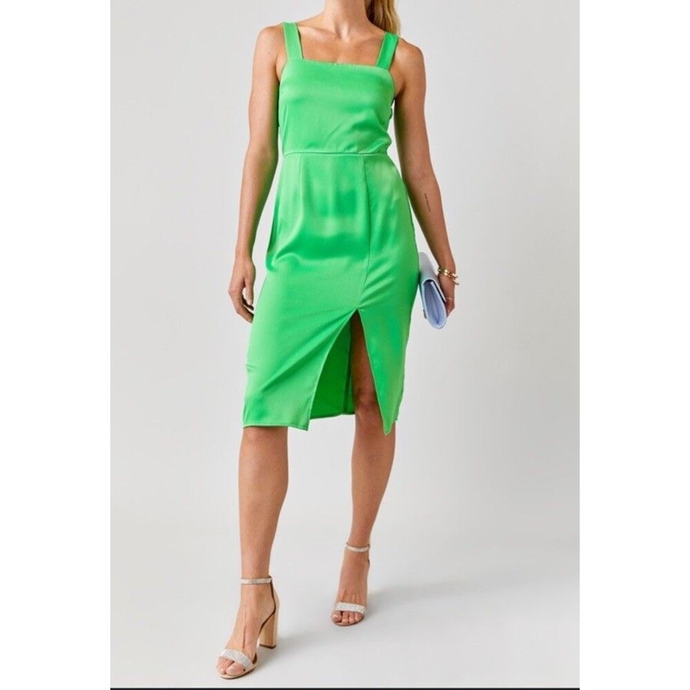Blue Rain Stella Satin Midi Dress M
